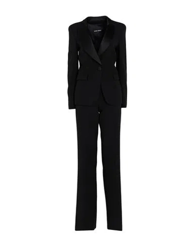 Giorgio Armani Woman Suit Black Size 8 Virgin Wool, Silk