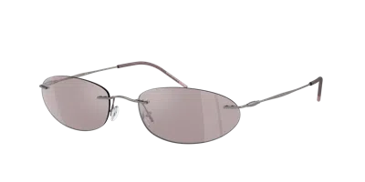 Giorgio Armani Woman Sunglass Ar1508m In Violet Mirror Flash Silver