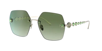 Giorgio Armani Woman Sunglass Ar6123b In Gradient Green