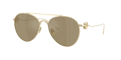Giorgio Armani Woman Sunglass Ar6167 In Clear Mirror Real Yellow Gold
