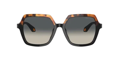 Giorgio Armani Gradient-lens Oversize-frame Sunglasses In Brown