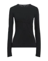 Giorgio Armani Woman Sweater Black Size 10 Viscose, Polyester, Polyamide, Elastane In Black