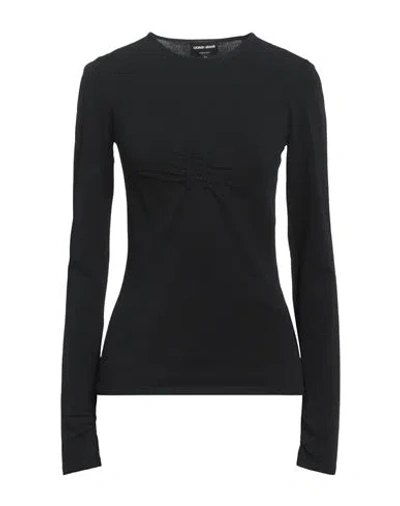 Giorgio Armani Woman Sweater Black Size 10 Viscose, Polyester, Polyamide, Elastane