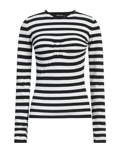 Giorgio Armani Woman Sweater Black Size 12 Viscose, Polyester, Polyamide, Elastane