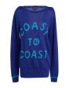 Giorgio Armani Woman Sweater Bright Blue Size 10 Linen, Cotton