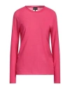 Giorgio Armani Woman Sweater Fuchsia Size 10 Cotton, Polyester In Pink