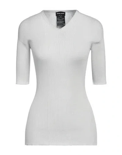 GIORGIO ARMANI GIORGIO ARMANI WOMAN SWEATER LIGHT GREY SIZE 12 VIRGIN WOOL, SILK, CASHMERE
