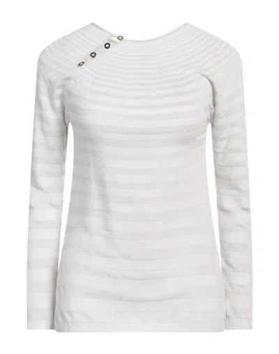 Giorgio Armani Woman Sweater Light Grey Size 12 Viscose, Polyamide