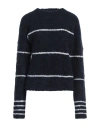 Giorgio Armani Stripe Cashmere Pullover In Blue