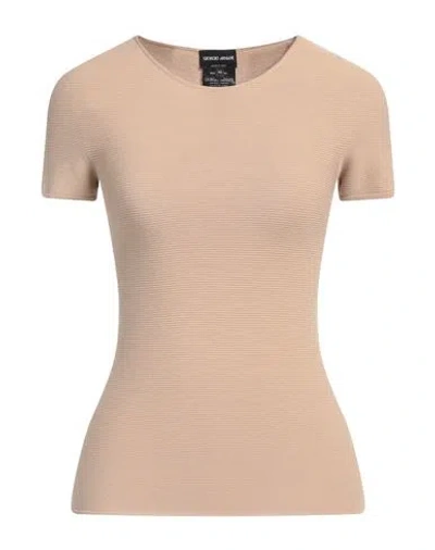 Giorgio Armani Woman Sweater Sand Size 4 Viscose, Polyester In Neutral