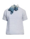 Giorgio Armani Woman Sweater Sky Blue Size 10 Viscose, Cotton, Polyamide, Silk In Blue