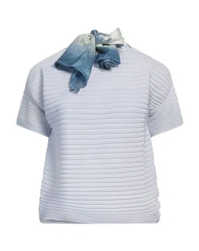 Giorgio Armani Woman Sweater Sky Blue Size 10 Viscose, Cotton, Polyamide, Silk