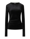 Giorgio Armani Woman T-shirt Black Size 8 Viscose, Polyamide, Elastane In Black