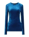 Giorgio Armani Woman T-shirt Blue Size 6 Viscose, Polyamide, Elastane