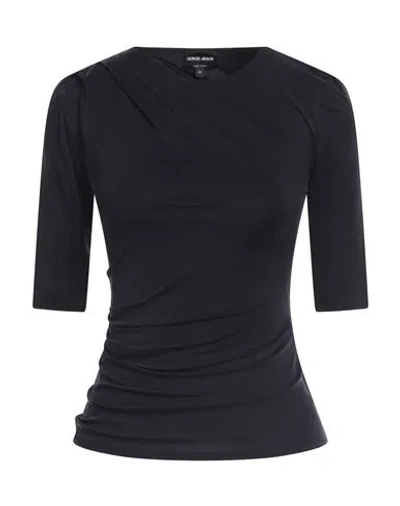 Giorgio Armani Woman T-shirt Dark Purple Size 6 Cupro, Elastane