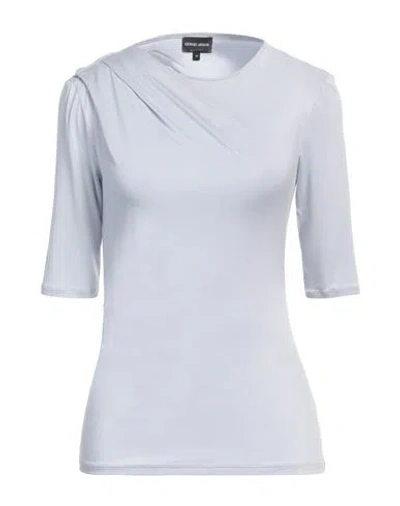GIORGIO ARMANI GIORGIO ARMANI WOMAN T-SHIRT LIGHT BLUE SIZE 14 CUPRO, ELASTANE