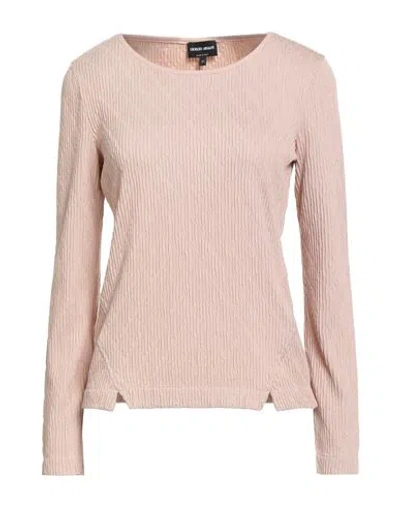 Giorgio Armani Woman T-shirt Light Pink Size 12 Viscose, Polyamide, Cashmere, Elastane