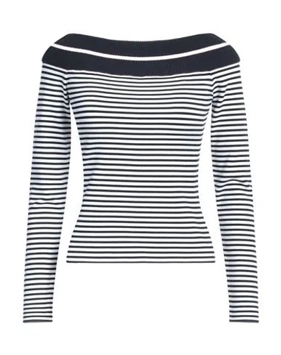 Giorgio Armani Woman T-shirt Midnight Blue Size 4 Viscose, Polyester, Polyamide, Elastane