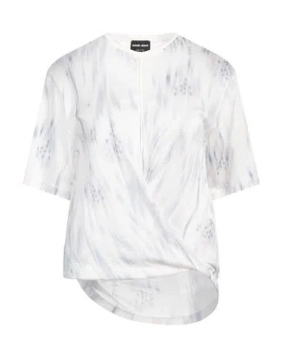 Giorgio Armani Woman T-shirt Off White Size 6 Cotton, Viscose, Polyamide, Elastane