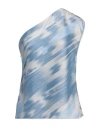 Giorgio Armani Woman Top Azure Size 10 Triacetate, Polyester In Blue