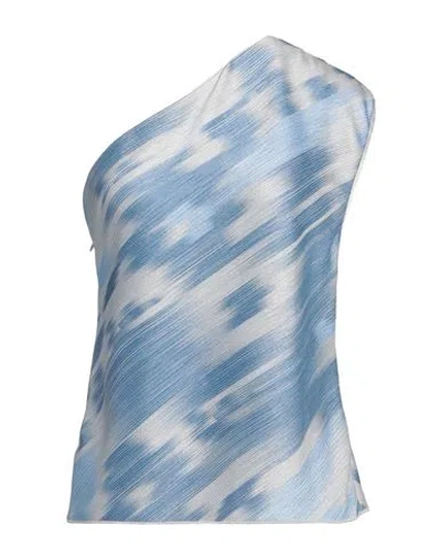 Giorgio Armani Woman Top Azure Size 10 Triacetate, Polyester In Blue