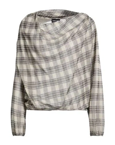 Giorgio Armani Woman Top Beige Size 10 Silk, Cotton In Gray