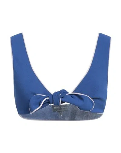 GIORGIO ARMANI GIORGIO ARMANI WOMAN TOP BLUE SIZE 6 VISCOSE, POLYESTER