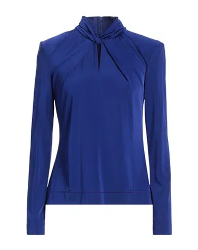 Giorgio Armani Woman Top Bright Blue Size 10 Viscose, Elastane
