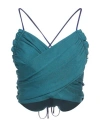 Giorgio Armani Woman Top Deep Teal Size 8 Viscose, Polyamide In Green