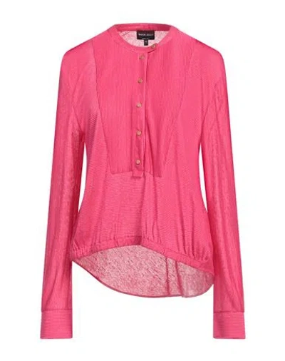 Giorgio Armani Woman Top Fuchsia Size 8 Linen, Viscose In Pink