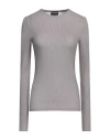 Giorgio Armani Woman Turtleneck Grey Size 8 Wool, Polyester In Grey