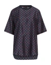 Giorgio Armani Woman Top Midnight Blue Size L Silk In Blue