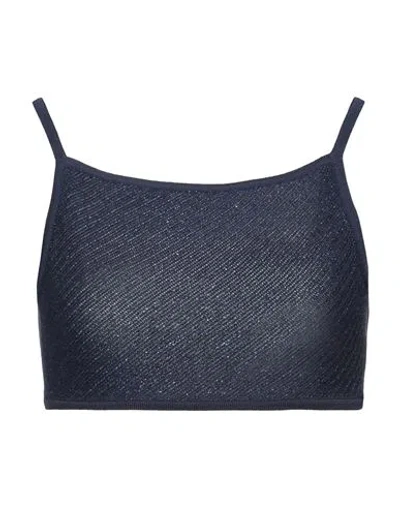 Giorgio Armani Woman Top Navy Size 6 Viscose, Polyester, Metallic Fiber