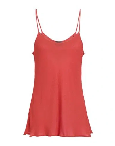 Giorgio Armani Woman Top Rust Size 6 Silk In Red