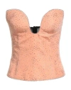 Giorgio Armani Woman Top Salmon Pink Size 8 Polyamide, Elastane, Glass In Brown