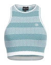 Giorgio Armani Woman Top Turquoise Size 4 Viscose, Polyester, Polyamide In Blue