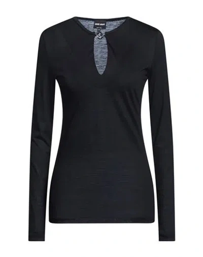 Giorgio Armani Woman T-shirt Black Size 10 Wool