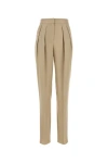 Giorgio Armani Silk Trousers With High Waist And Pockets In Brown