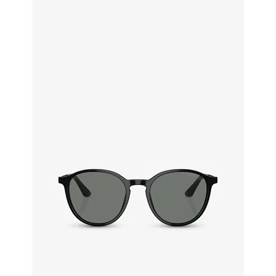 Giorgio Armani Womens Black Ar8196 Round-frame Acetate Sunglasses