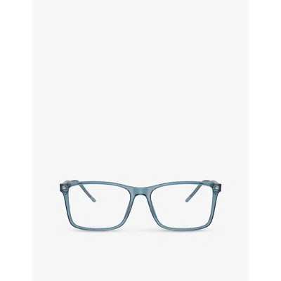 Giorgio Armani Womens Blue Ar7258 Rectangle-frame Acetate Optical Glasses