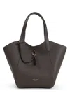 Giorgio Armani Logo Stamp Grained Leather Shoulder Bag In Grey