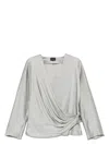 Giorgio Armani Wrap Design Shirt With Draped Detailing In Grey