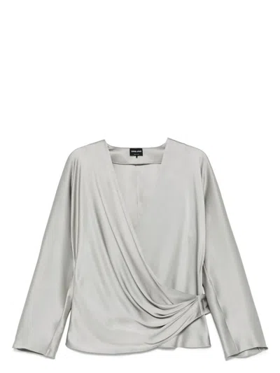 GIORGIO ARMANI WOMEN'S CAMICIA DOPPIO RASO SETA SHIRT