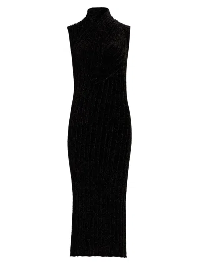 Giorgio Armani Women's Chenille Textured Midi-dress In Black