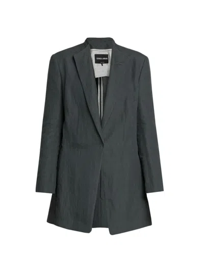 Giorgio Armani Women's Compact Linen Blazer In Green