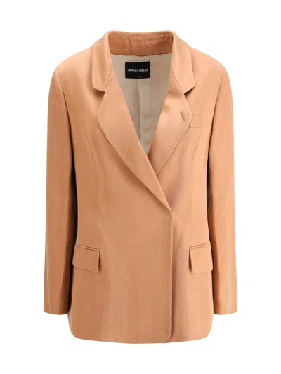 GIORGIO ARMANI GIORGIO ARMANI WOMEN DOUBLE-BREASTED SATIN BLAZER