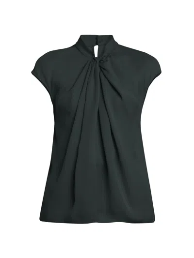 Giorgio Armani Women's Double Georgette Washed Silk Shirt In Brown