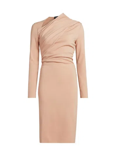 Giorgio Armani Women's Draped Jersey Sheath Dress In Brown
