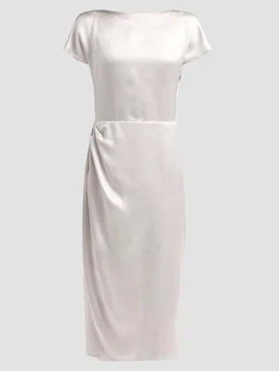 Giorgio Armani Women's Draped Satin Sheath Midi Dress In White