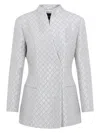 Giorgio Armani Jacquard Jacket Geometry Micropaillettes In Gray
